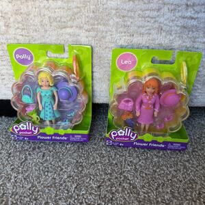 NIB 2005 Mattel Polly Pocket Flower Friends blister packs Polly and Lea